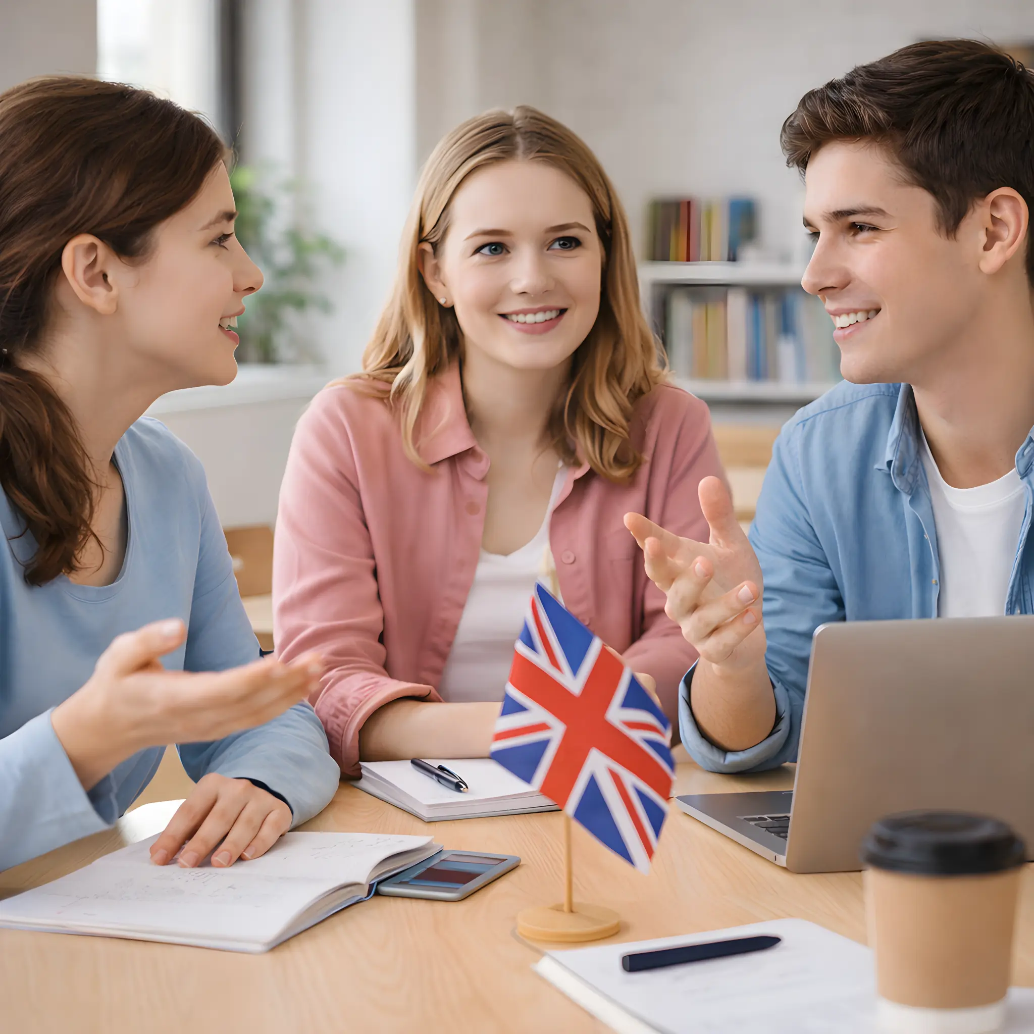 CLIL Leaders Personas conversando sobre clases de inglés.